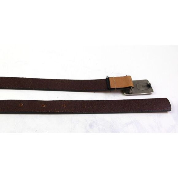Massimo Dutti BROWN REAL LEATHER SKINNY 3/4\